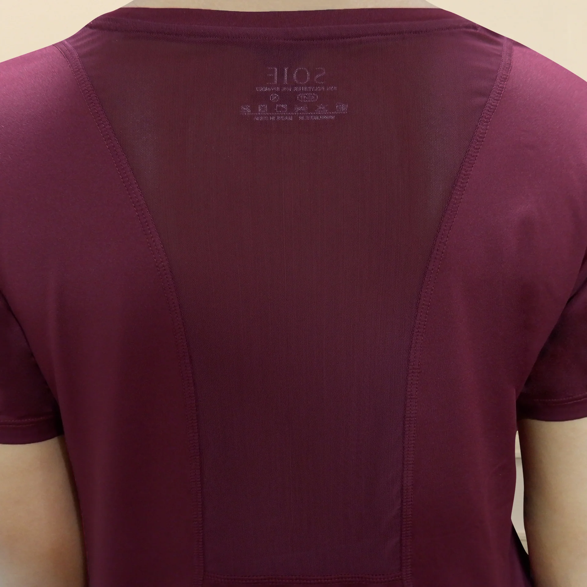 SOIE WOMENS T-SHIRT BASIC CREW NECK TRAINING TEE WITH MESH BACK T-SHIRT