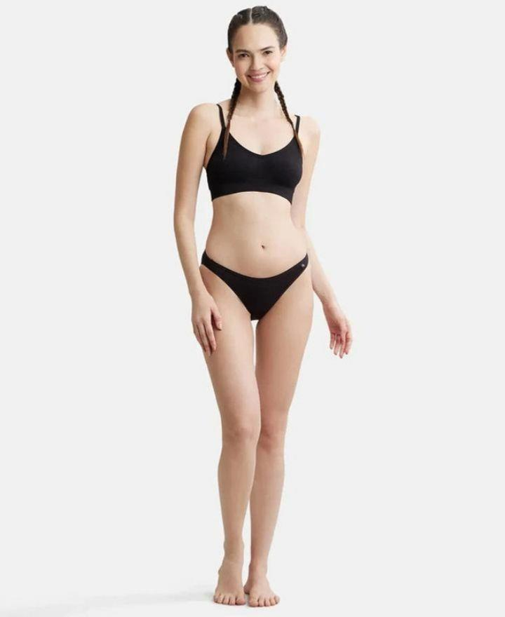 Jockey Women's Wired Padded Super Combed Cotton Elastane Strech Medium Coverage Plunge Neck Pushup Bra with Multiway Styling