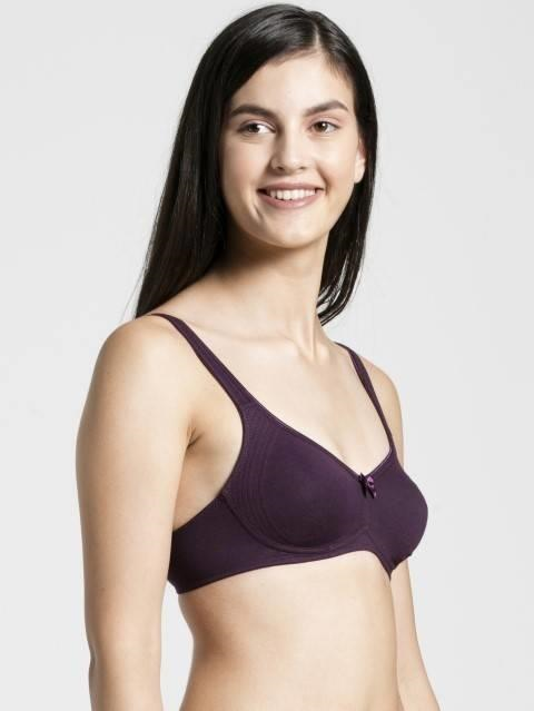 Jockey  Women Super Combed Cotton Elastane Everyday Bra | Wirefree | Non Padded | Full Coverage with Contoured Shaper Panel | Fabric