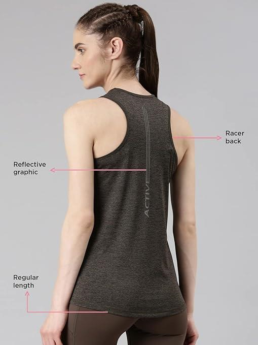 Enamor Sleeveless Round Neck Regular Length Tank T-Shirt - Slim Fit, Quick Dry, Antimicrobial