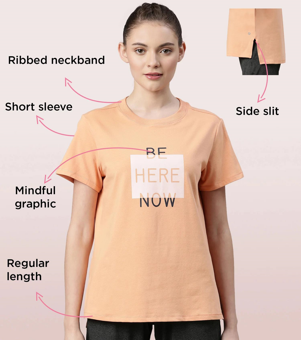 ENAMORE LADIES R-NECK SHORTS SLEEVE T-SHIRT