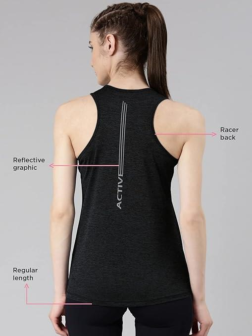 Enamor Sleeveless Round Neck Regular Length Tank T-Shirt - Slim Fit, Quick Dry, Antimicrobial