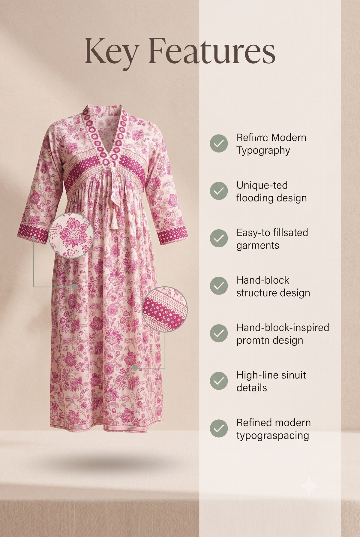 Paneri Embroidery Gulnaar Bloom Women’s Pink Floral Flared Kurti