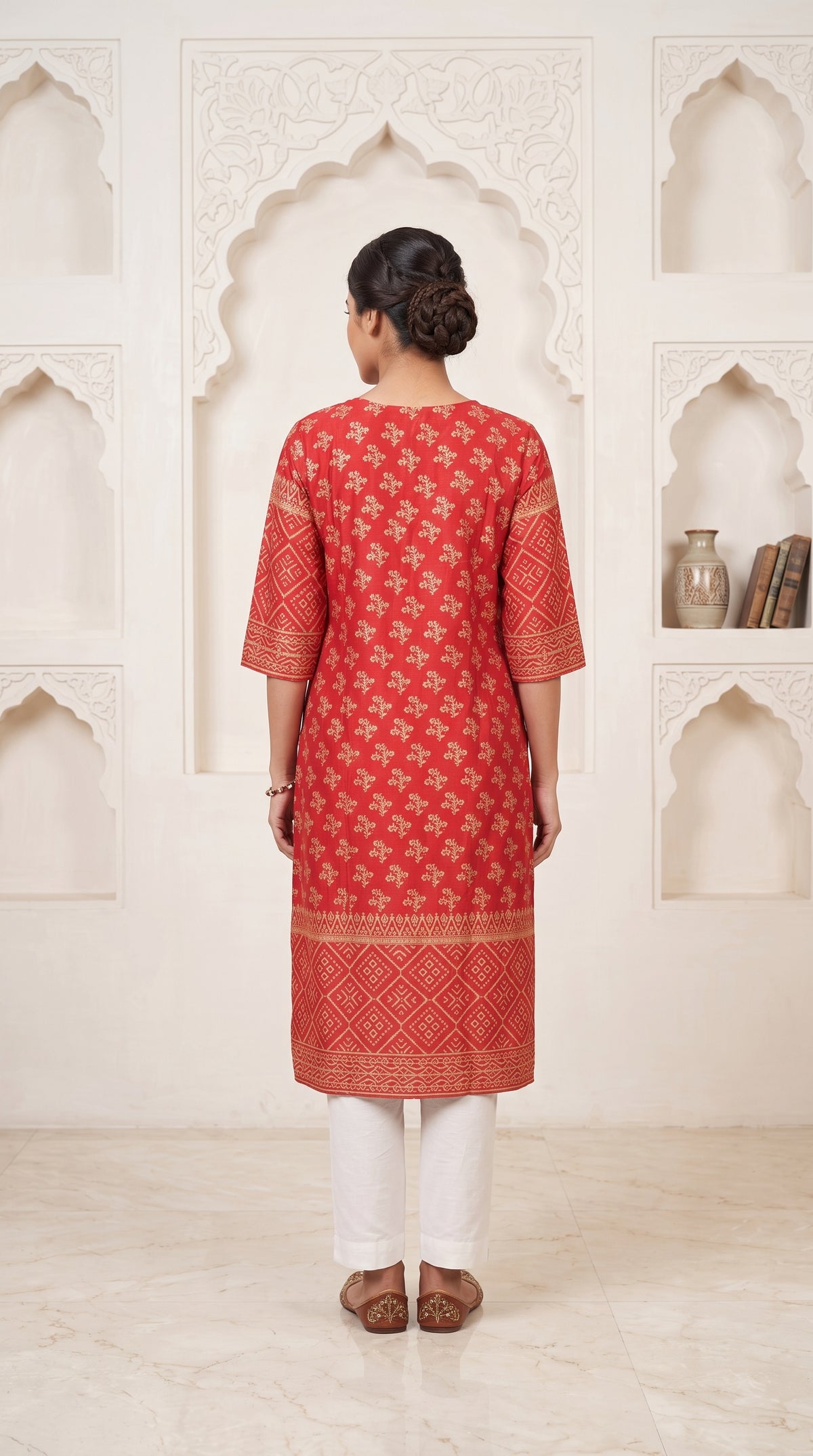 Paneri Embroidery Sillk Ethnic Printed Straight Kurti