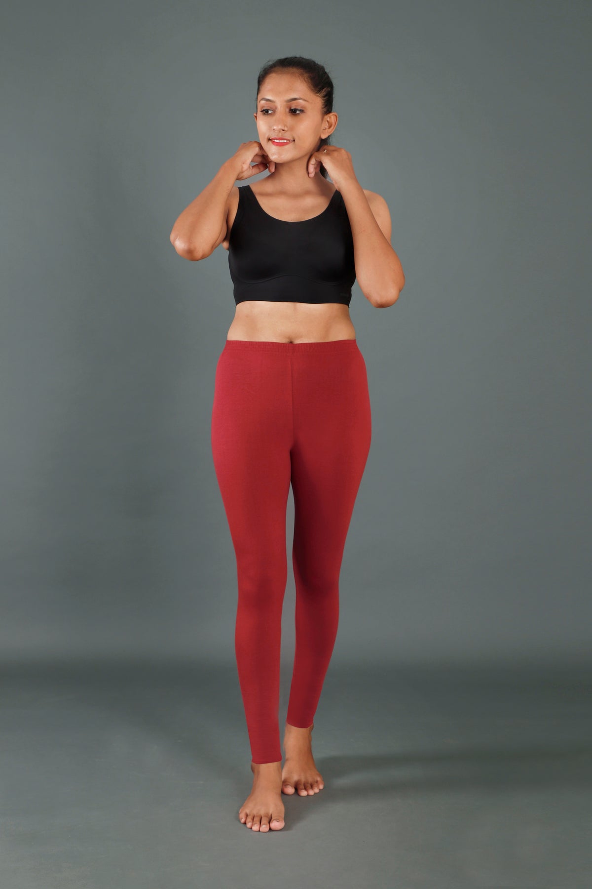 Premium Cotton Blend Ankle Leggings – All-Day Comfort Woman