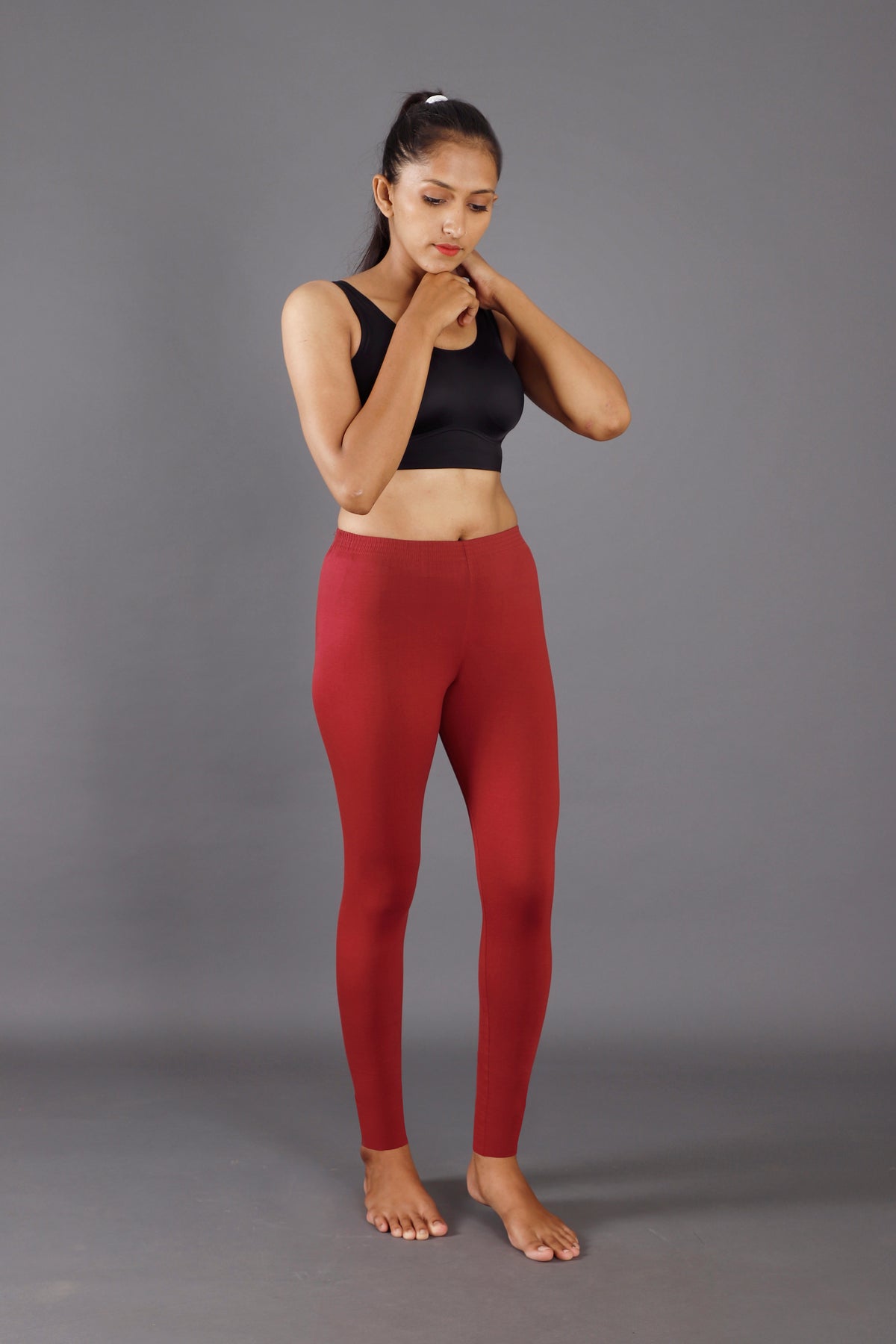 Premium Cotton Blend Ankle Leggings – All-Day Comfort Woman
