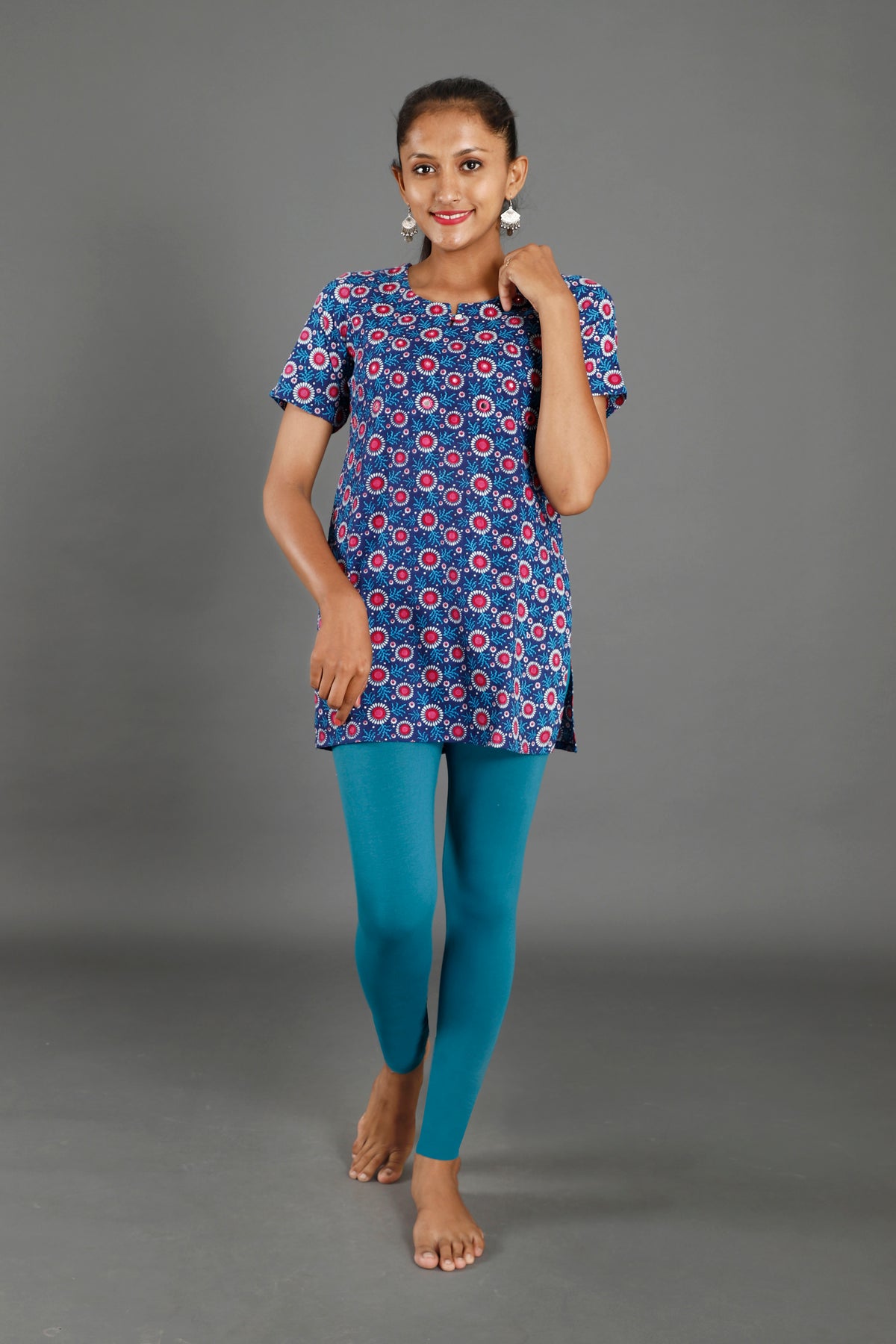 Premium Cotton Blend Ankle Leggings – All-Day Comfort Woman