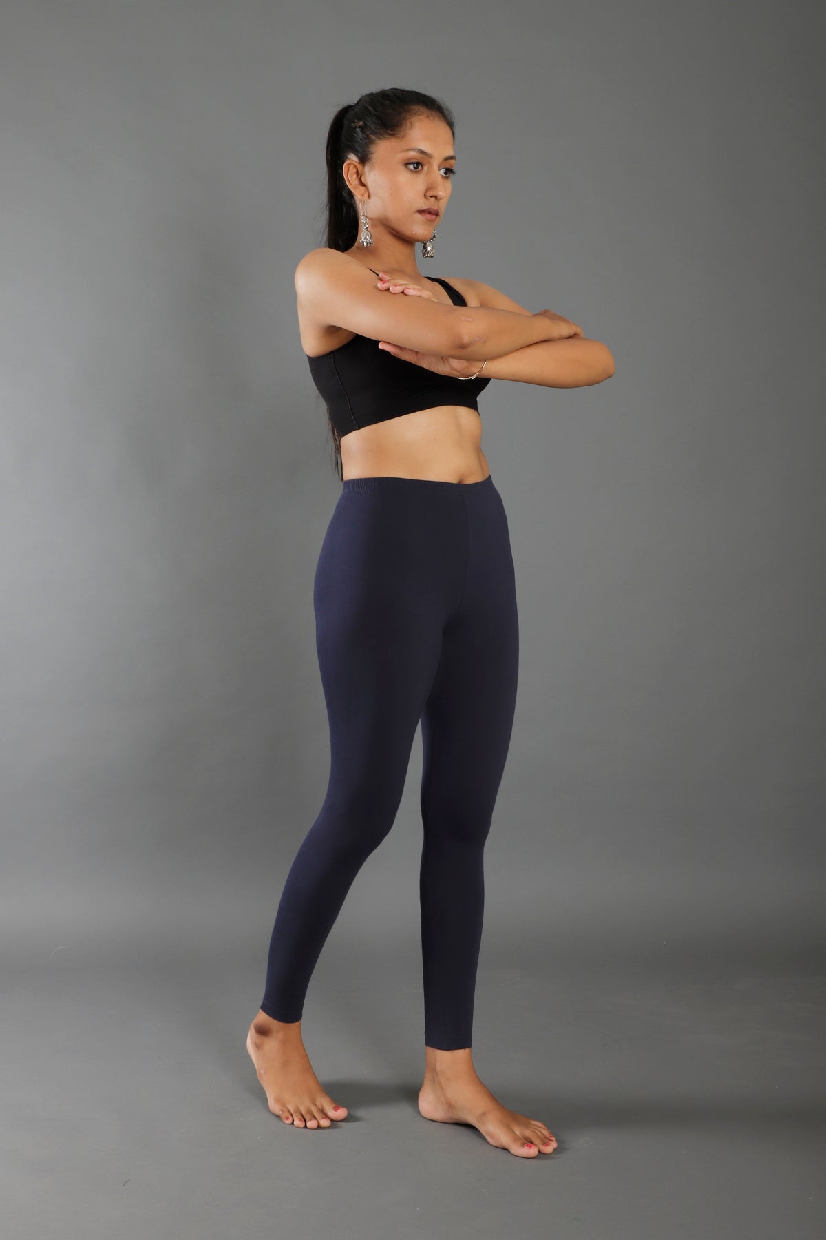 Premium Cotton Blend Ankle Leggings – All-Day Comfort Woman