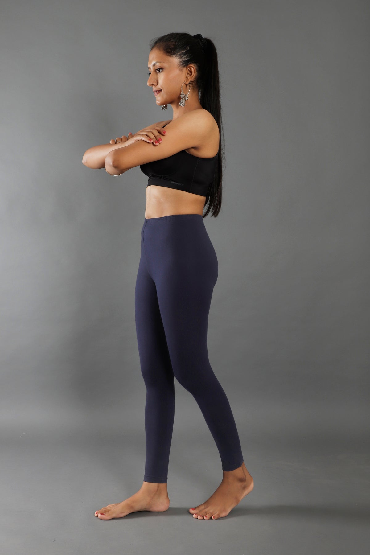 Premium Cotton Blend Ankle Leggings – All-Day Comfort Woman