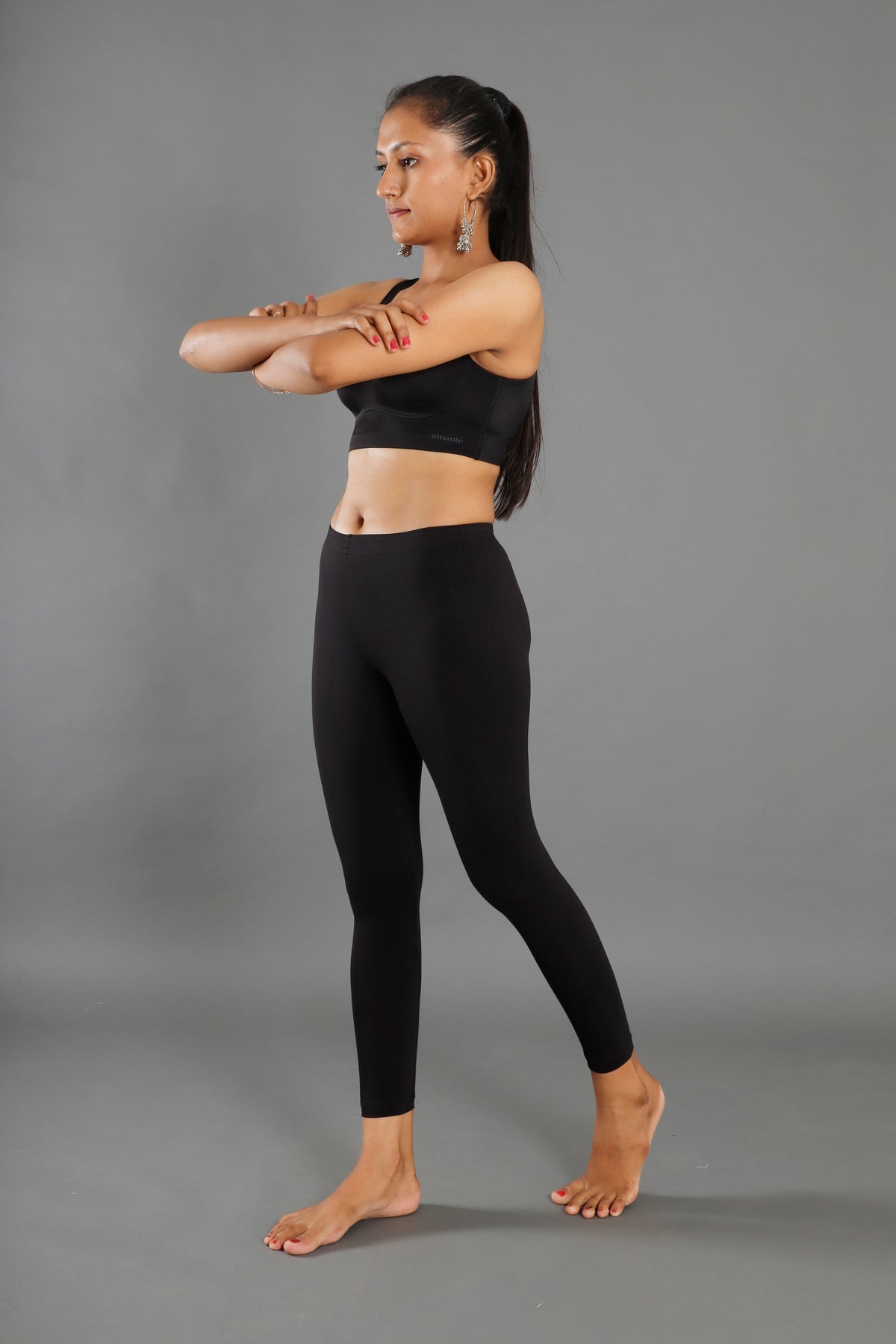 Premium Cotton Blend Ankle Leggings – All-Day Comfort Woman