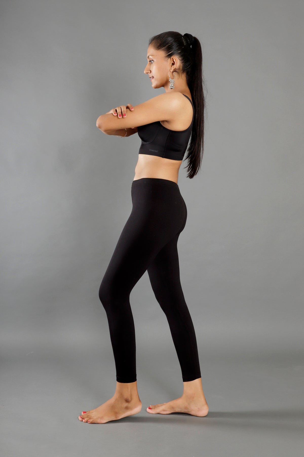 Premium Cotton Blend Ankle Leggings – All-Day Comfort Woman