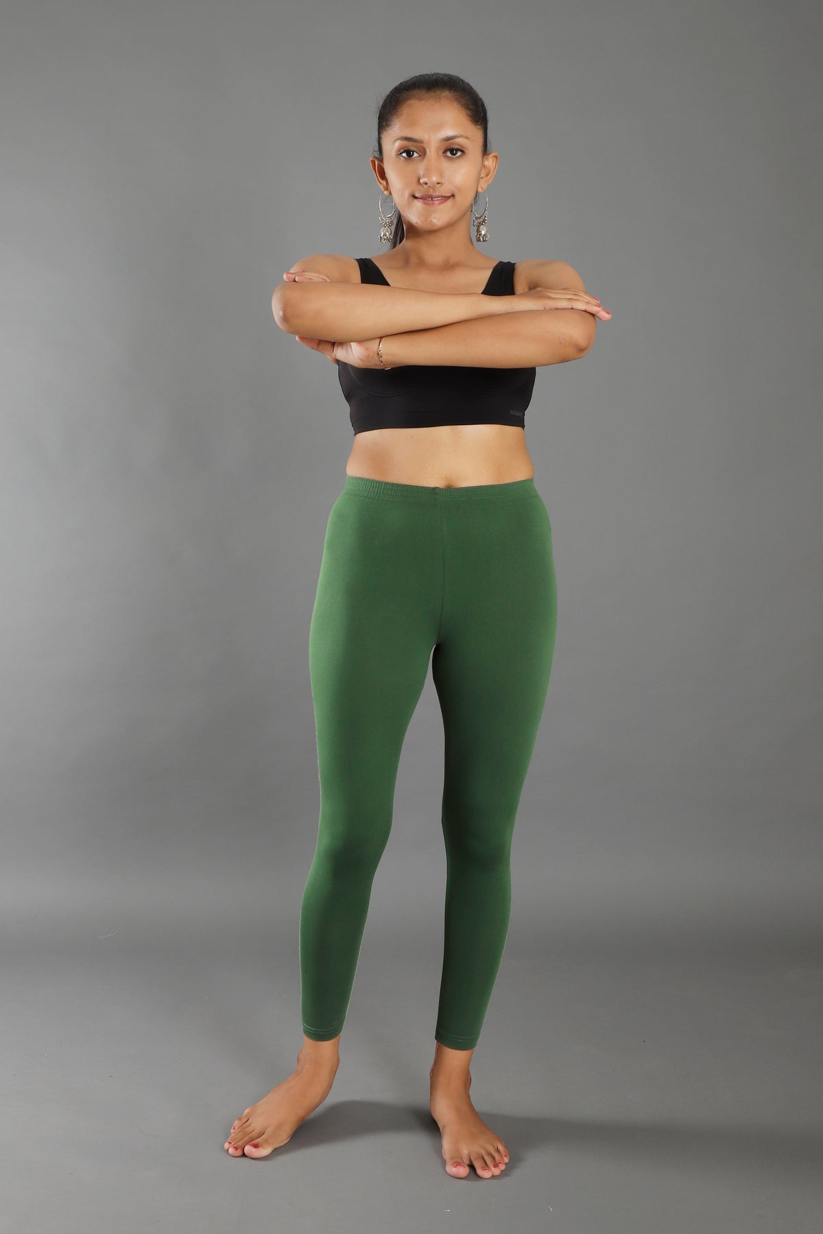 Premium Cotton Blend Ankle Leggings – All-Day Comfort Woman