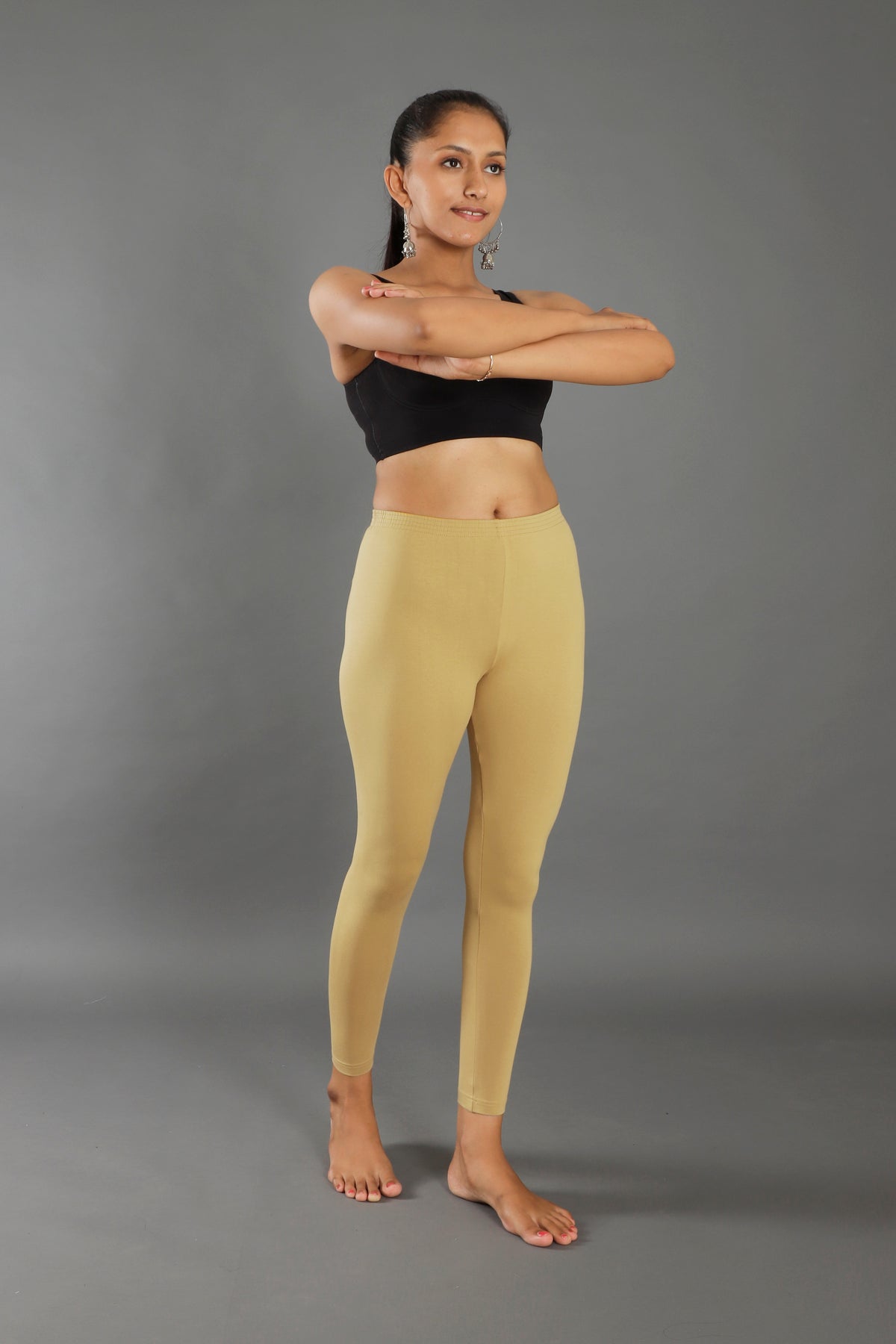Premium Cotton Blend Ankle Leggings – All-Day Comfort Woman