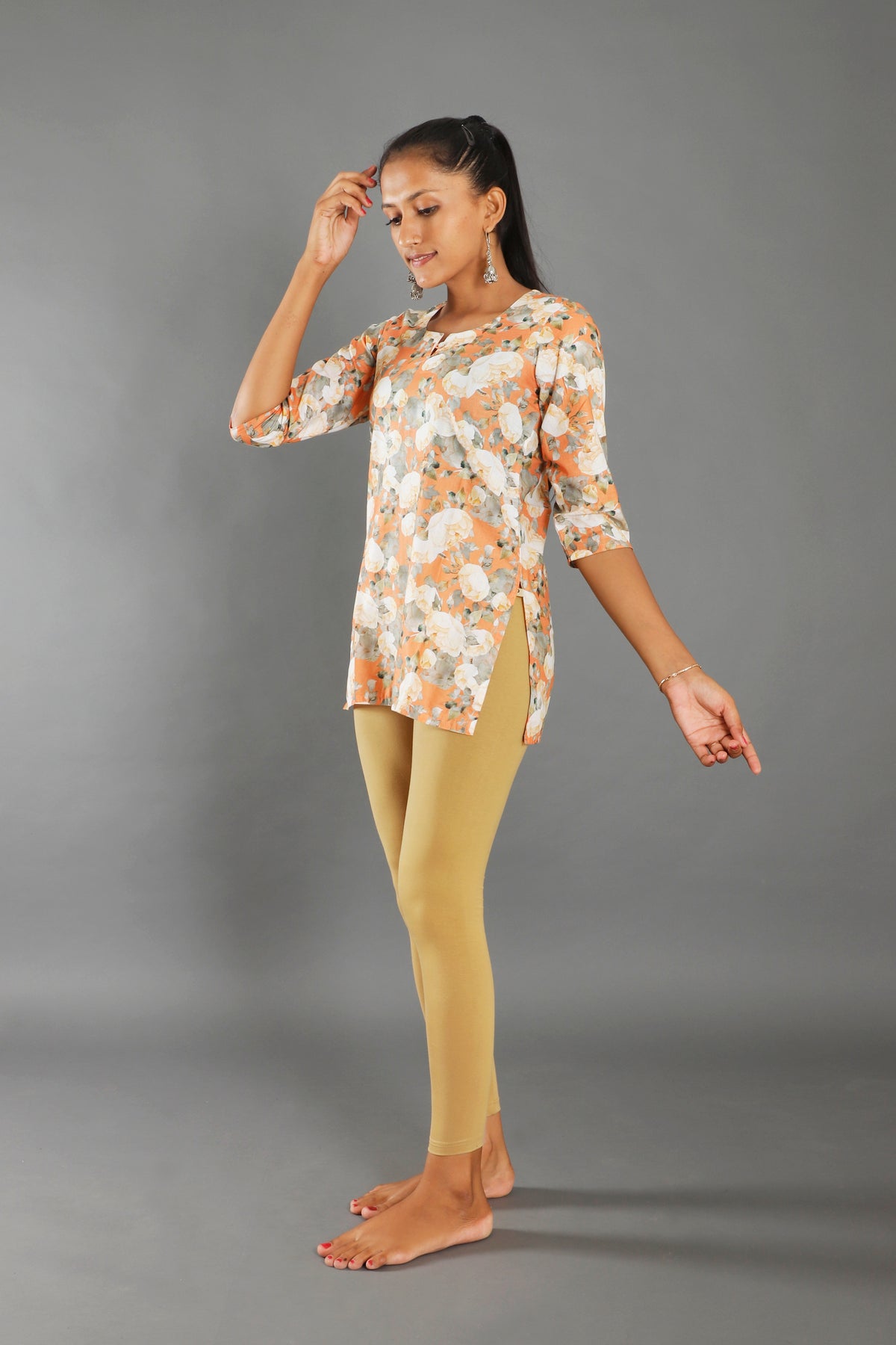 Premium Cotton Blend Ankle Leggings – All-Day Comfort Woman