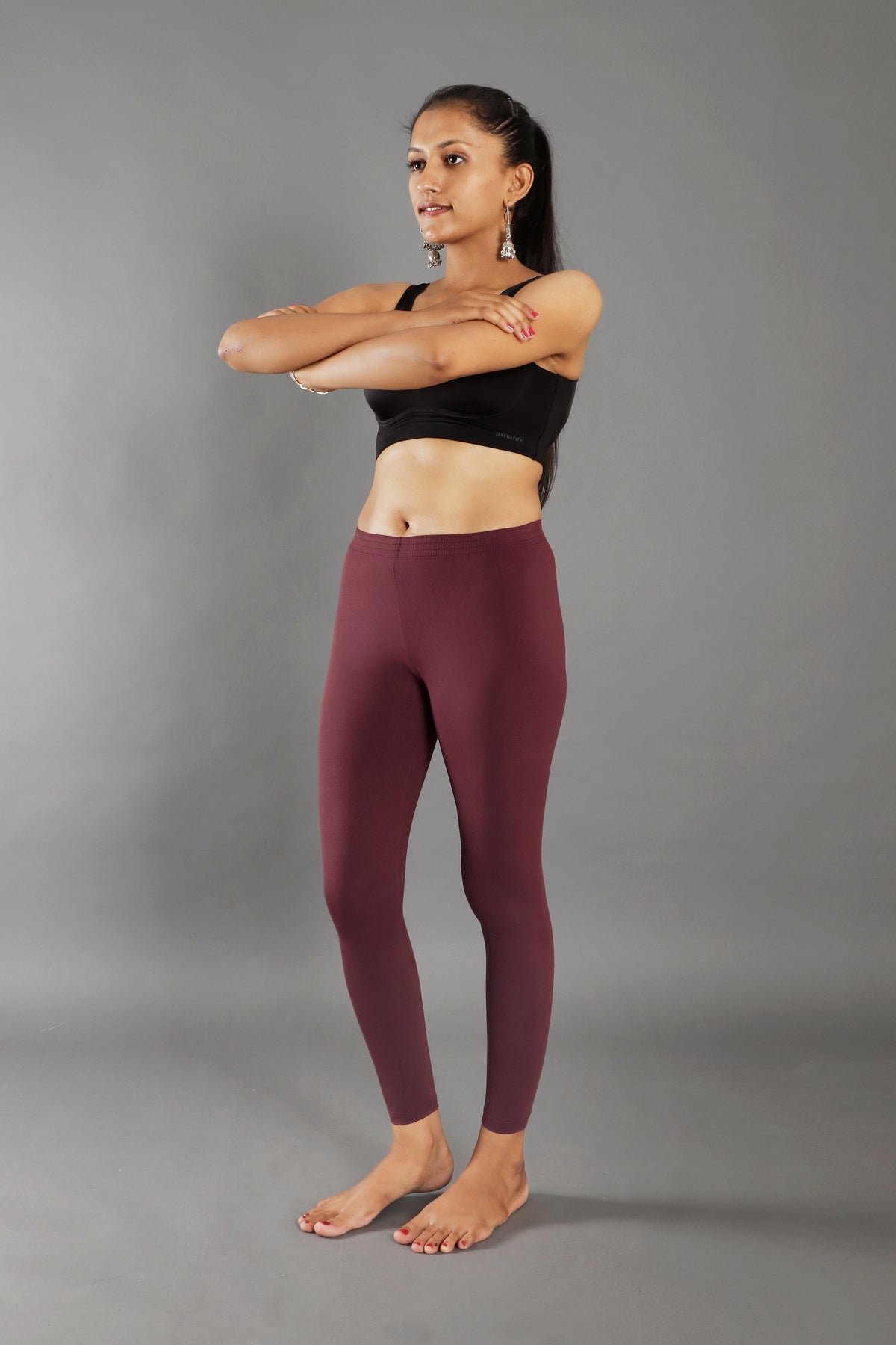 Premium Cotton Blend Ankle Leggings – All-Day Comfort Woman