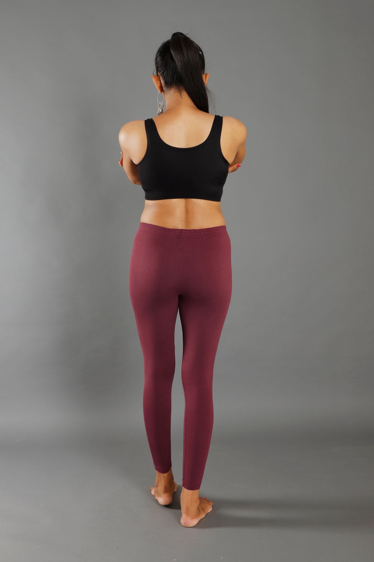Premium Cotton Blend Ankle Leggings – All-Day Comfort Woman