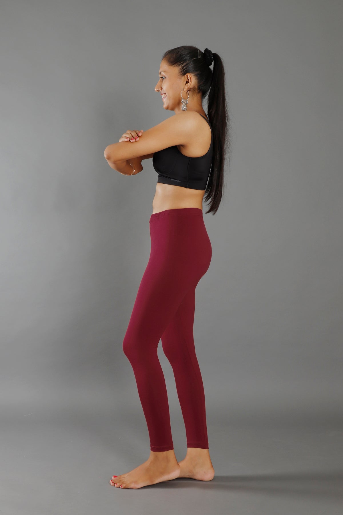 Premium Cotton Blend Ankle Leggings – All-Day Comfort Woman