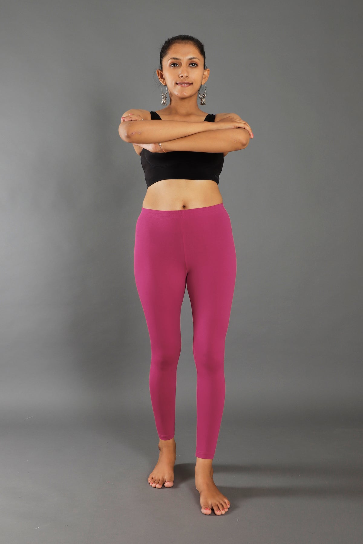 Premium Cotton Blend Ankle Leggings – All-Day Comfort Woman